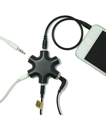 Splitter - audio splitter - koptelefoon aux splitter - kabel om samen muziek te luisteren - zwart - DisQounts