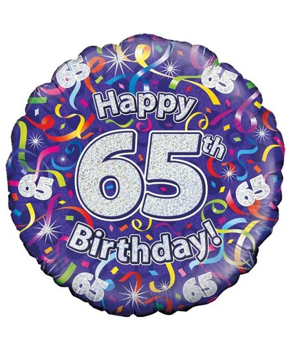 folieballon - happy 65th birthday - 45cm