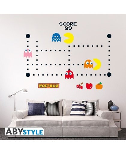 Pac-Man Wall Stickers Characters & Maze