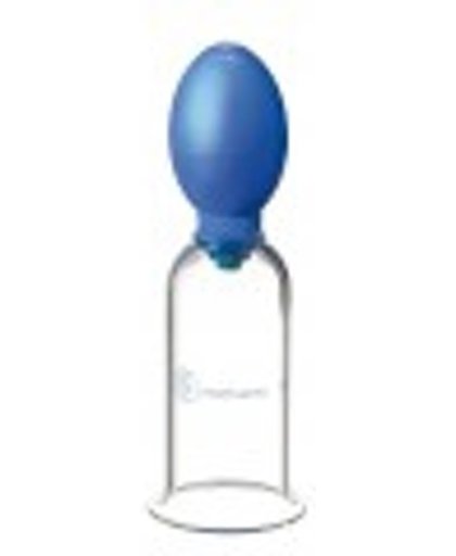Professionele massage glas cup voor cupping met regelbare zuigkracht 2 kleps vacuumpomp 6 cm met extra brede mond