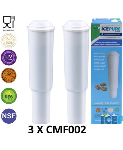 3x Jura White 60209 Waterfilter van Icepure Waterfilter CMF002 - 3 stuks