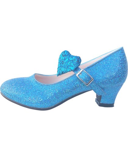 Elsa en Anna schoenen hartje blauw Prinsessen schoenen - maat 36 (binnenmaat 23 cm) bij verkleed jurk