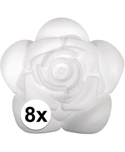 8 stuks Piepschuim rozen 11,5 cm - Styropor vormen