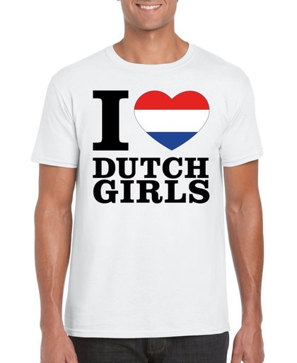 I love Dutch girls t-shirt wit heren - Nederland shirt L