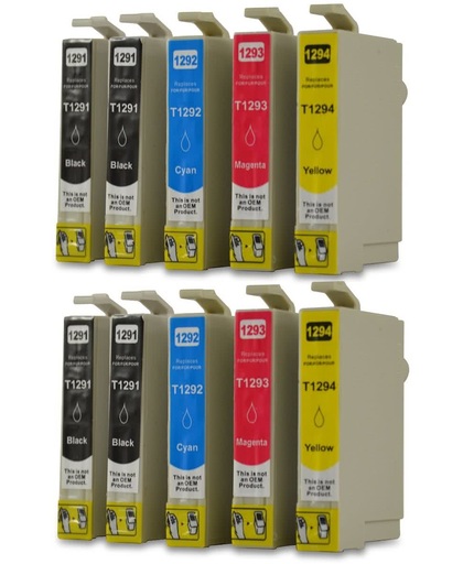 Compatible voor Epson T1291-T1294/T1295 InktBV® Inktcartridge-set 10pak