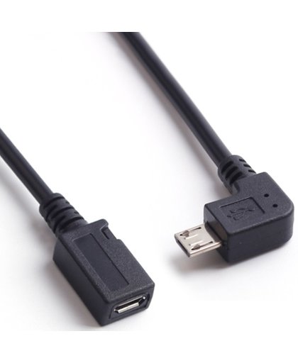 Coretek USB Micro B haaks naar USB Micro B verlengkabel / adapter - 0,25 meter