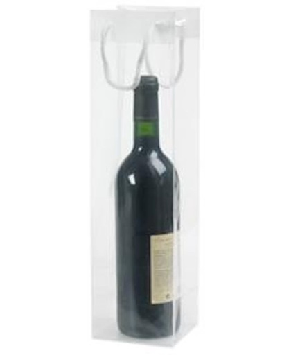 PP transparante wijnfles tassen 10 x 38 cm 50 stuks