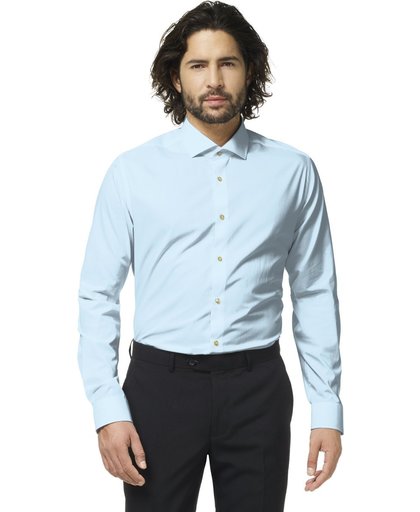 OppoSuits Cool Blue Overhemd voor Heren (Blauw) - Zakelijke en Vrijetijds Overhemden voor Mannen, Meerdere Kleuren Beschikbaar