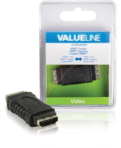 Valueline VLVB34900B HDMI Vrouwelijk HDMI Vrouwelijk Zwart kabeladapter/verloopstukje