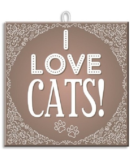 Paperdreams - Slogan tegel - I love cats