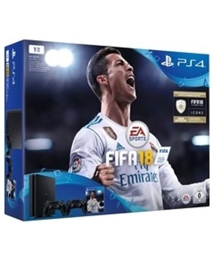 Sony Playstation 4 Slim 1TB incl. 2 controllers / FIFA 18