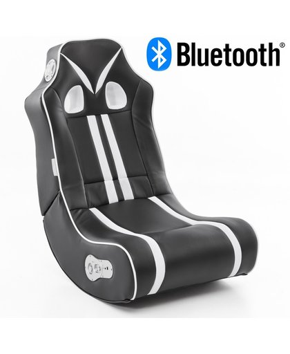24Designs Racestoel Gamestoel Monaco - Bluetooth & Speakers - Zwart / Wit