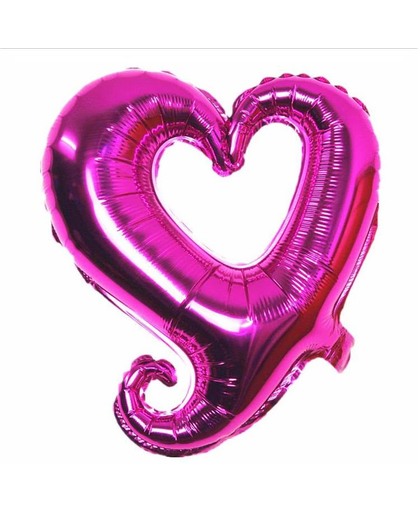 Folieballon Fantasie hart roze 45 cm