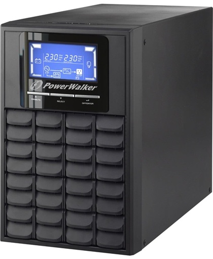 PowerWalker VFI 1000C LCD Dubbele conversie (online) 1000VA 3AC-uitgang(en) Toren Zwart UPS
