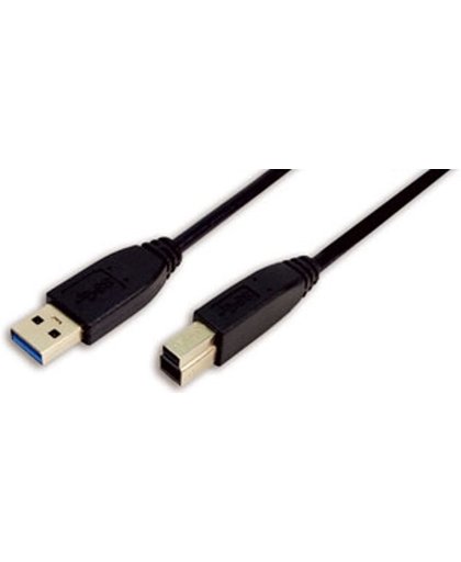 LogiLink 2m USB 3.0 2m USB A USB B Mannelijk Mannelijk Zwart USB-kabel