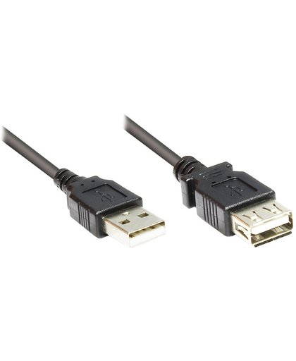 Alcasa 2511-OF03S 0.3m USB A USB A Mannelijk Vrouwelijk Zwart USB-kabel
