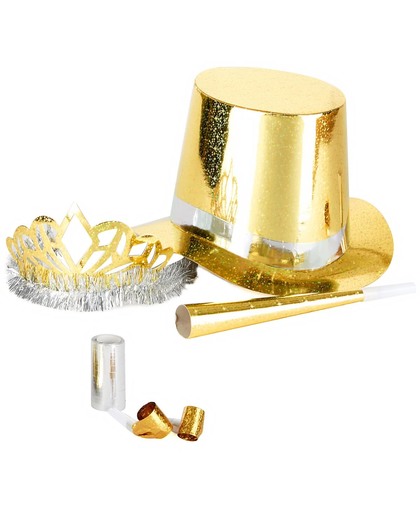 Gouden feest set - Feestdecoratievoorwerp - One size