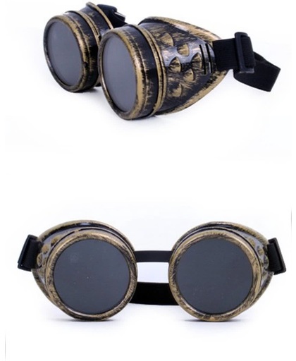 Steampunk bril goud kleurig