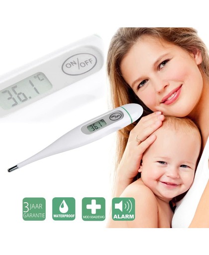 Premium Waterdichte LCD Koortsthermometer met Alarm | Meet Digitaal de Lichaamstemperatuur Van Babies, Kinderen en Volwassen | Elektronische Digitale Lichaamsthermometer | Thermometer