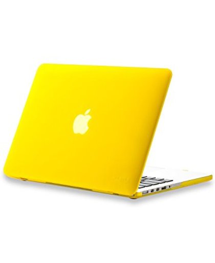 Hardcover Case Voor Apple Macbook Pro 11 Inch 2016/2017 (Retina/Touchbar) - Rubber Crystal Hardshell Hard Case Cover Hoes - Laptop Sleeve - Geel