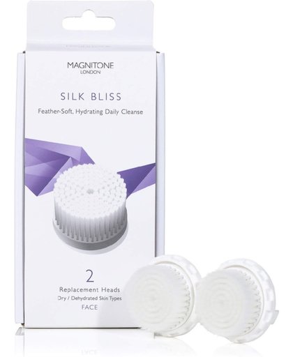 Magnitone Borstelkoppen Silk Bliss Replacement Heads Face Borstel Droge/Gedehydrateerde Huid 2Stuks