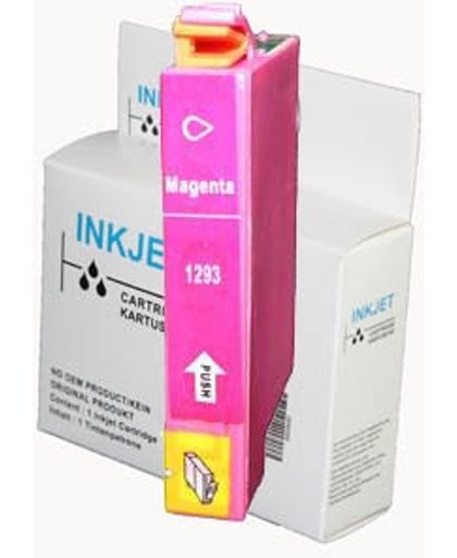 Toners-kopen.nl Epson C13T12934010 T1293 magenta  alternatief - compatible inkt cartridge voor Epson T1293 magenta wit Label