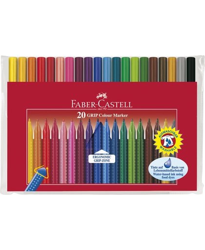 Viltstiften Faber Castell GRIP Colour etui 20 stuks