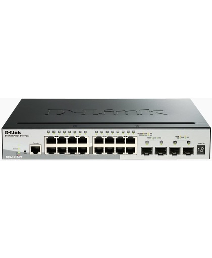 D-Link DGS-1510-20 Beheerde netwerkswitch L3 Gigabit Ethernet (10/100/1000) Zwart netwerk-switch