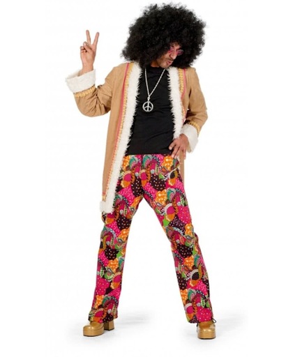 Hippie broek met jasje voor heren 56 (2xl)