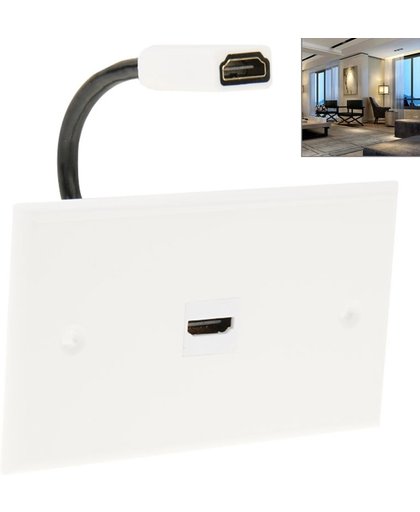 HDMI vrouwtje naar HDMI vrouwtje kabel Muurplaat Paneel, Kabel lengte: 18.5cm