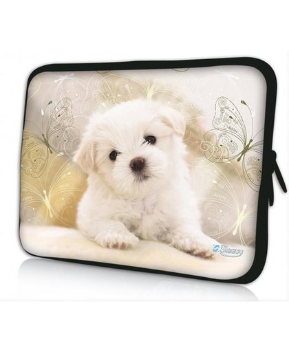 Laptophoes 17,3 witte puppy - Sleevy