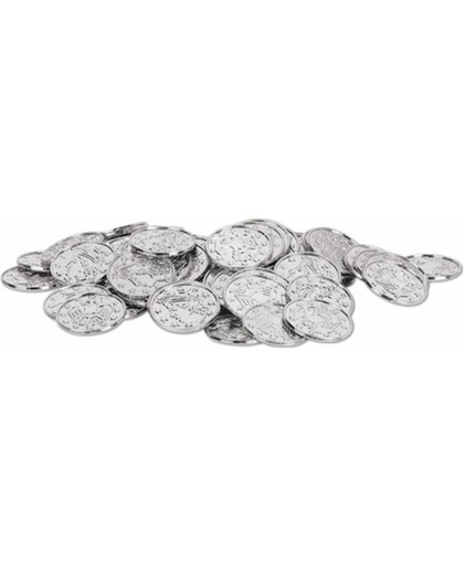 Zilveren schatkist munten 100 stuks