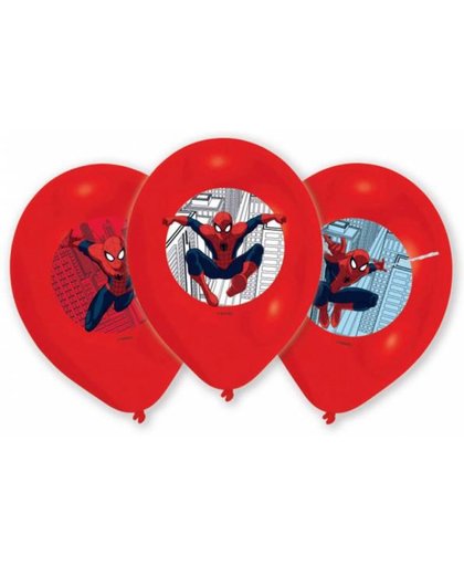 Spiderman Ballonnen Versiering 28cm 6 stuks