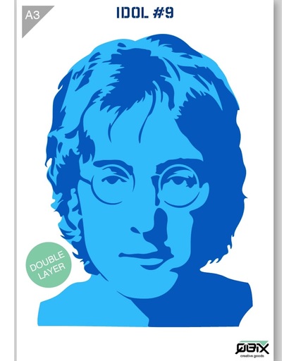 Sjabloon John Lennon Kunststof Stencil A3 42 x 29,7 cm - 2-laags