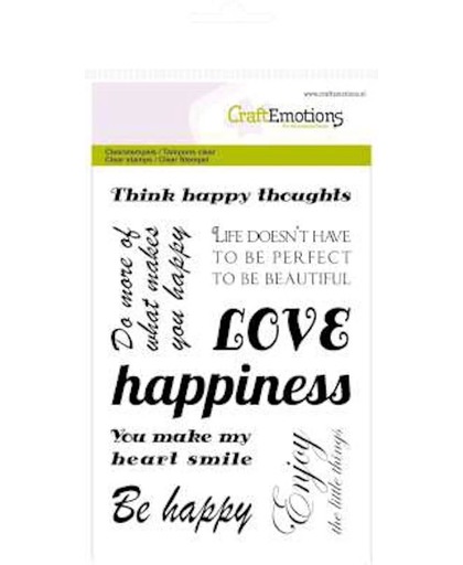 Clearstempel A6, craft emotions, think happy thoughts 1084
