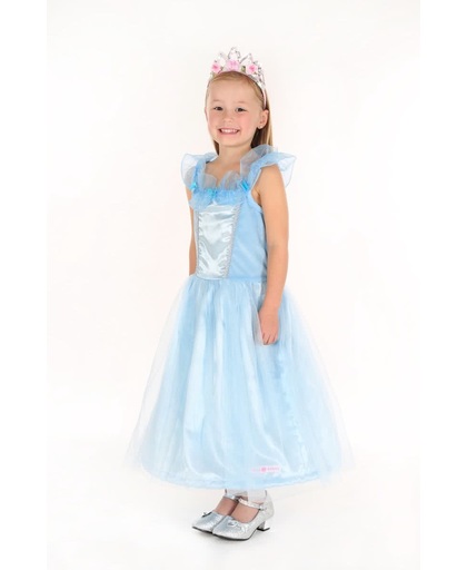 Ijsprinses Saphira jurk, blauw - maat 8-10 jaar (128/140 cm)