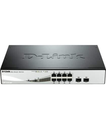 D-Link DGS-1210-08P L2 Gigabit Ethernet (10/100/1000) Power over Ethernet (PoE) Zwart netwerk-switch
