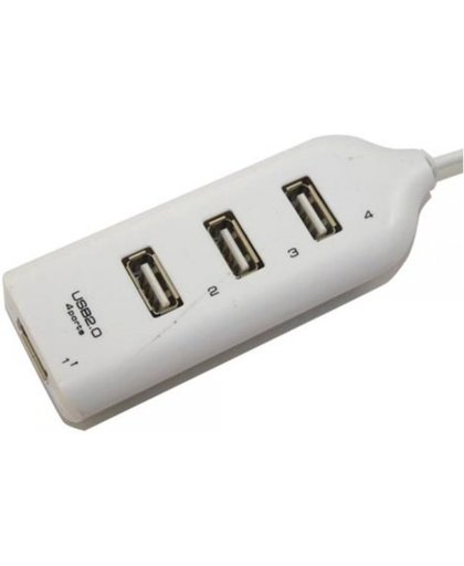 4 Poort mini USB 2.0 Hub, hoge snelheid Wit