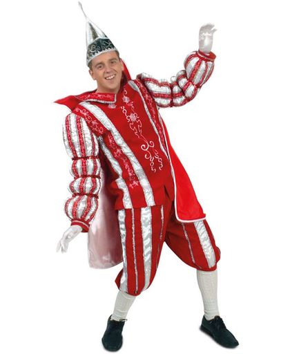 Prins Carnaval kostuum rood/wit deluxe voor heer maat 52