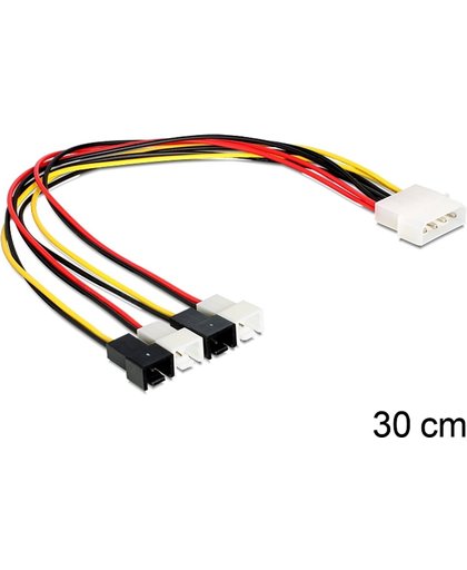 DeLOCK 83343 Intern 0.3m Molex (4-pin) Multi kleuren electriciteitssnoer