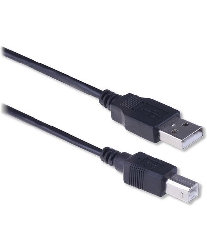 Ewent EW9621 3m USB A USB B Mannelijk Mannelijk Zwart USB-kabel