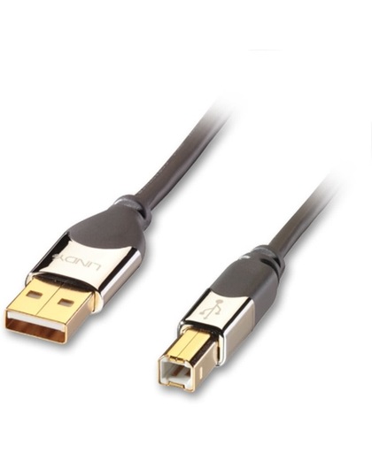 Lindy CROMO USB 2.0, 2m 2m USB A USB B Mannelijk Mannelijk Antraciet, Zwart USB-kabel