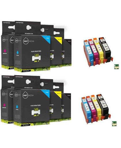Inktmedia® - Inktcartridge - Alternatief voor de Hp 364XL 364 serie 2x multi pack (8 cartridges)