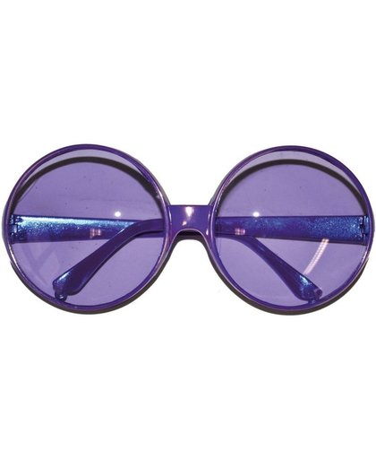 Paarse feestbril met ronde glazen