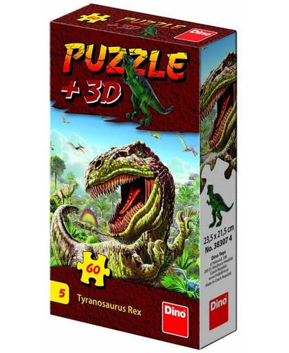 Dino puzzel 60 stuks met figuur Tyrannosaurus Rex