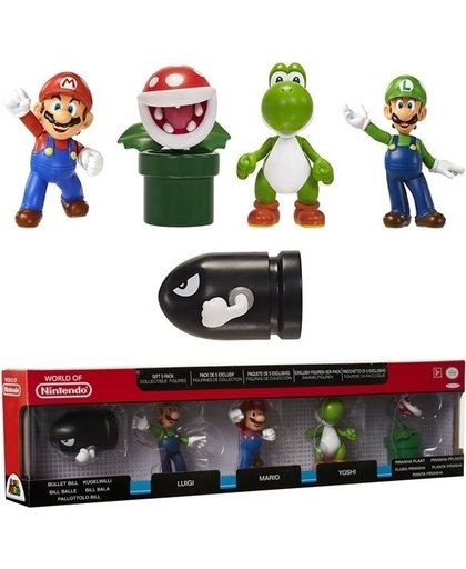 World of Nintendo Mini Figure 5 Pack (Mario/Luigi/Yoshi/Piranha Plant/Bullet Bill)