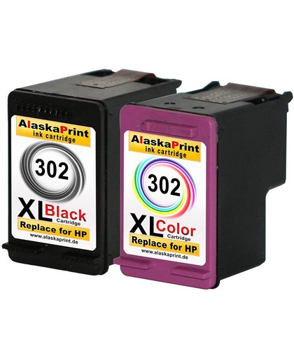 Merkloos   Inktcartridge / Alternatief voor de HP 302 XL inktcartridge (met chip) / Multipack (huismerk)