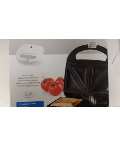 Tosti-ijzer / Tosti-apparaat / Sandwich-toaster - Wit - 750 watt