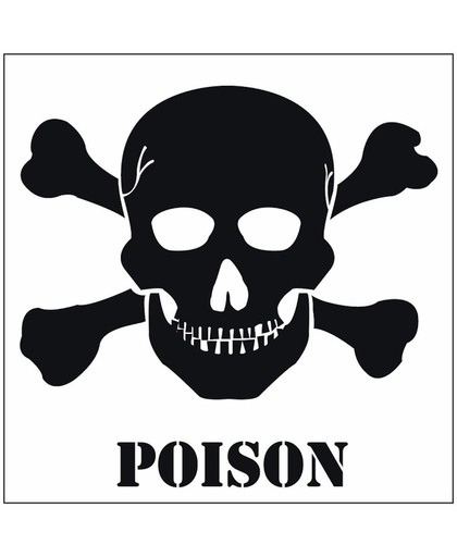 Poison gevaren sticker 10,5 cm - Halloween versiering