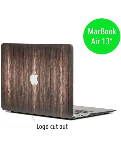 Lunso - hardcase hoes - MacBook Air 13 inch - houtlook donkerbruin